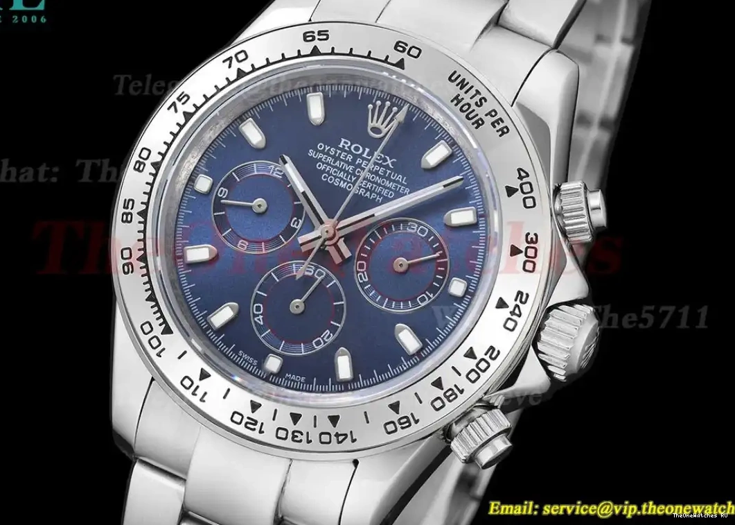 A3836 SS Stk SS Daytona Blue 40mm GDF 0405